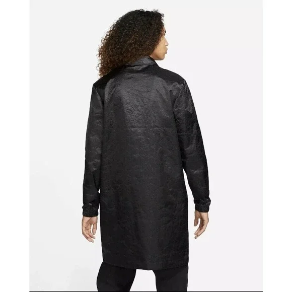 Nike Sportswear Mens Large Long Black Coach Jacket DH7847-010 NWT